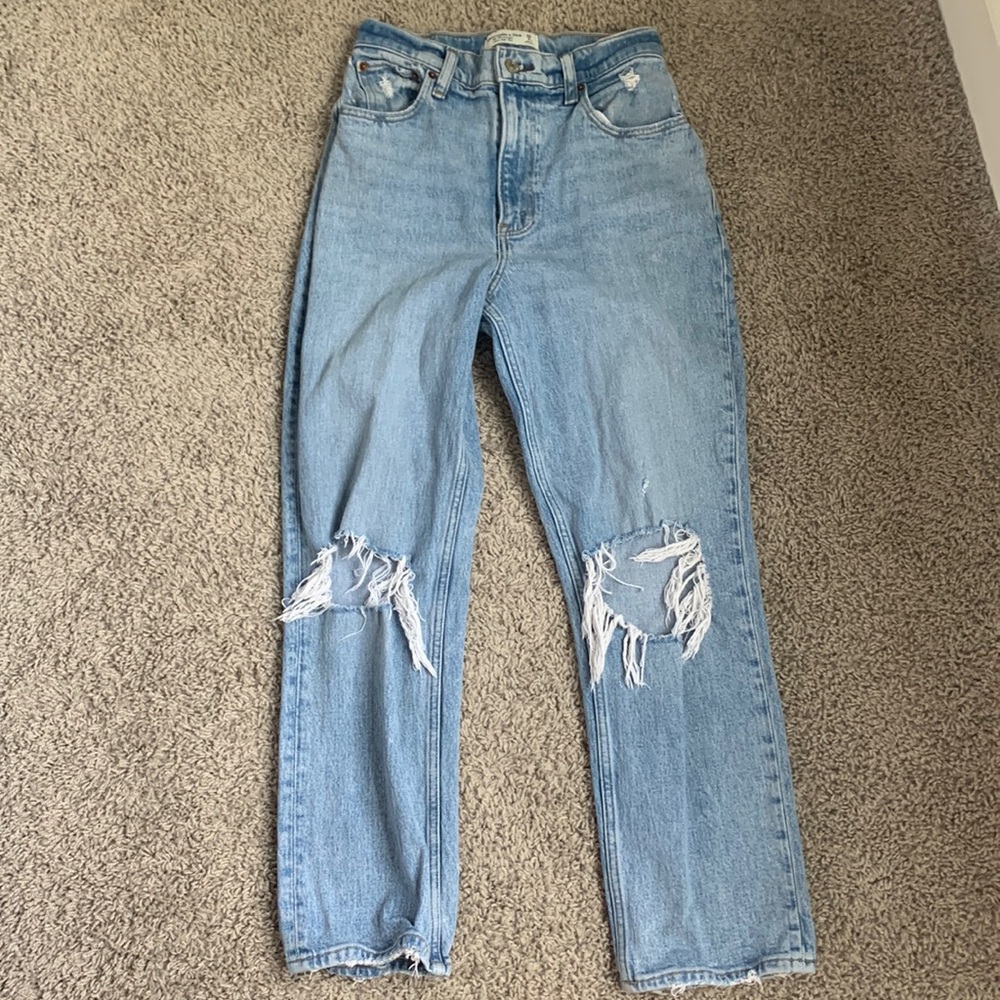Abercrombie Curve Love 90s Straight Ultra High Rise 26 Extra Short